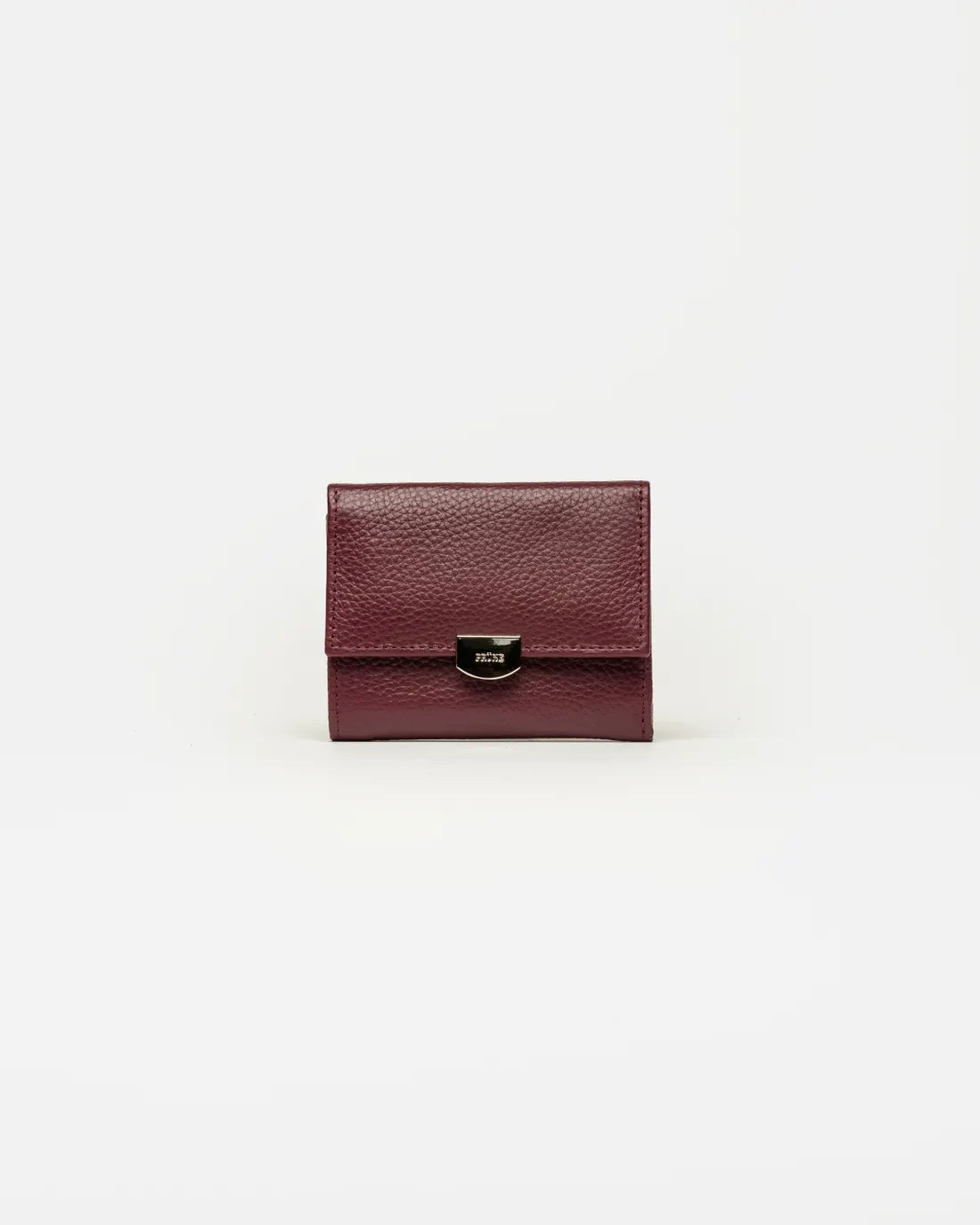 Billetera Marga en cuero graneado burgundy