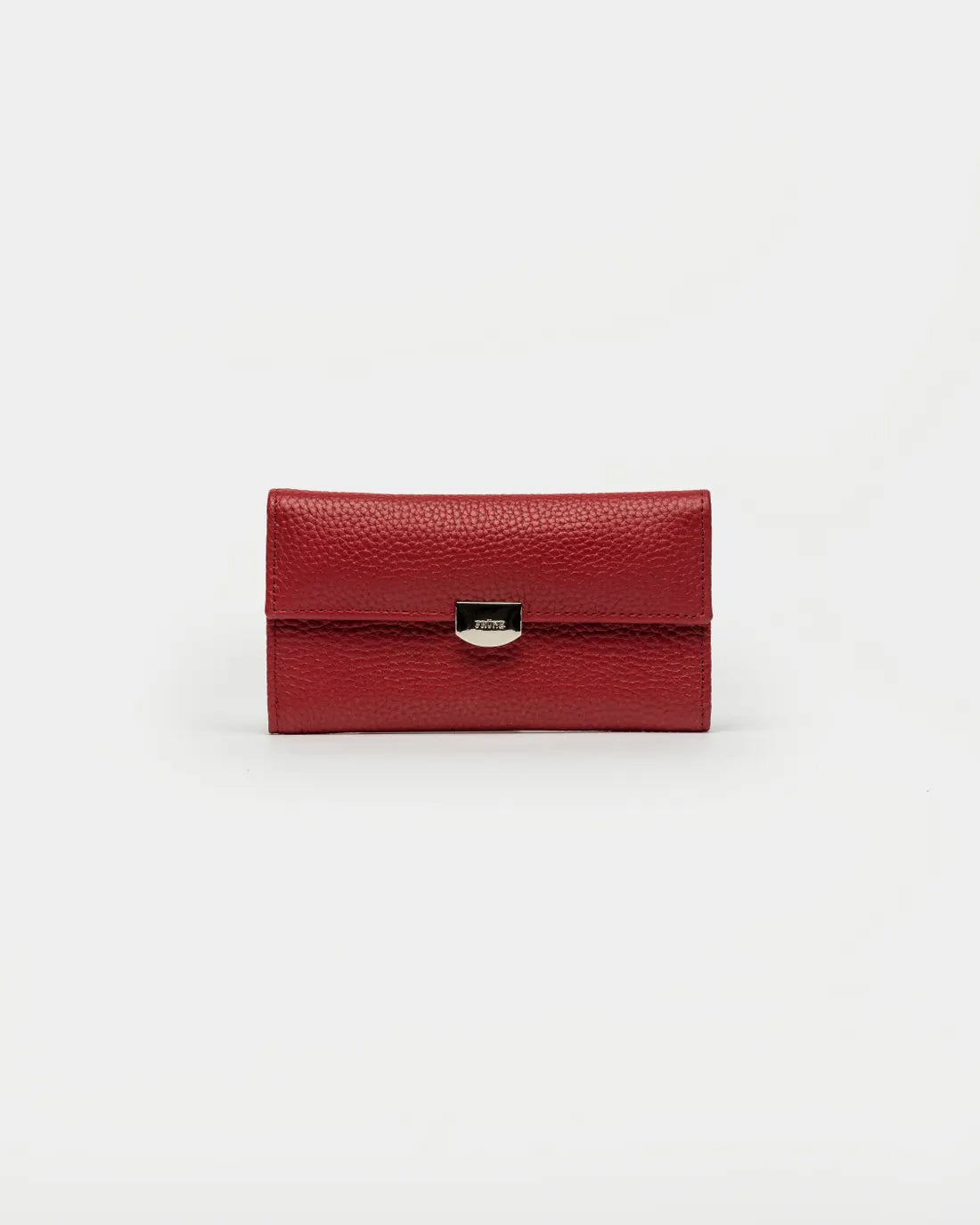 Billetera Marga Larga en cuero graneado rojo